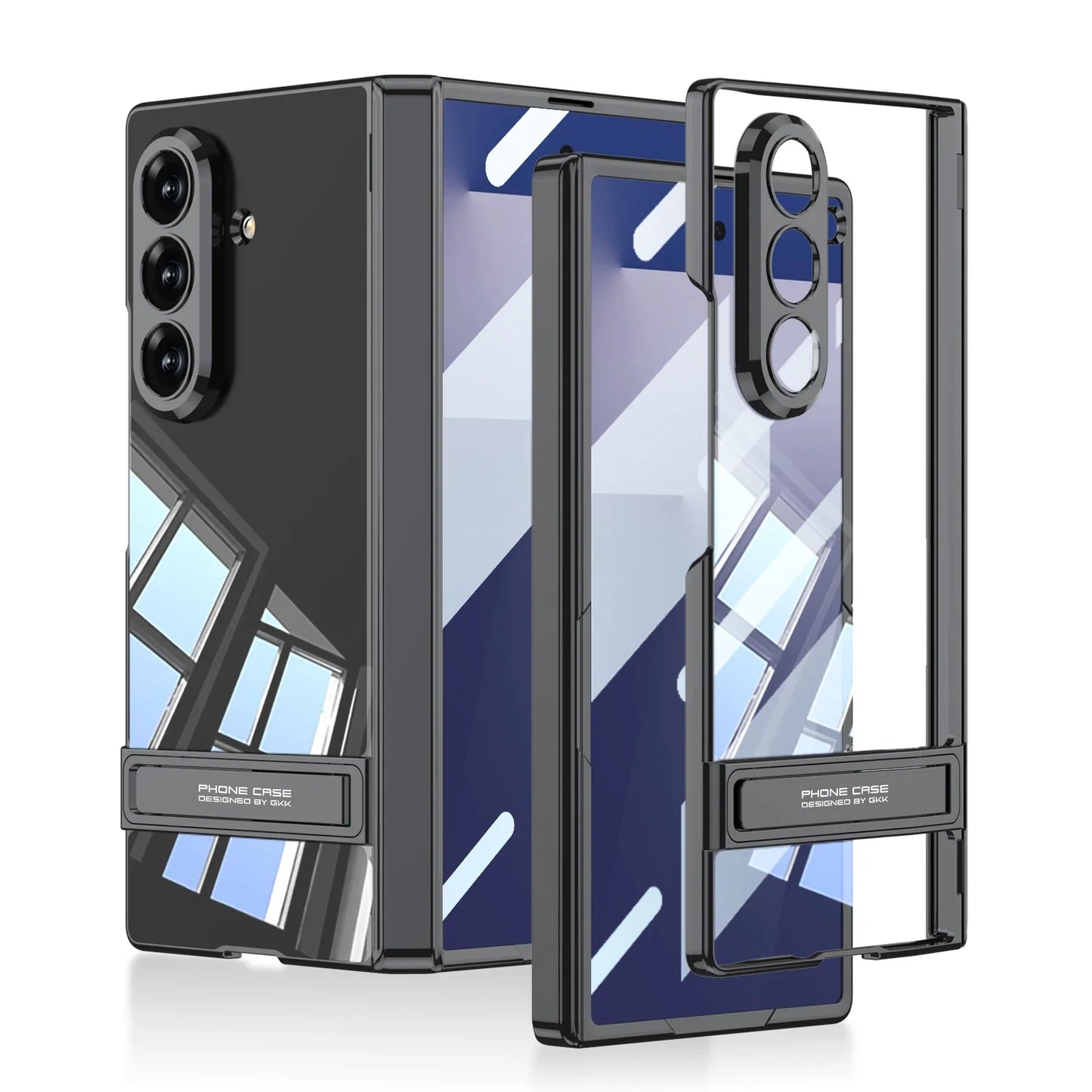 Clear Kickstand Armor Case with Hinge Protection