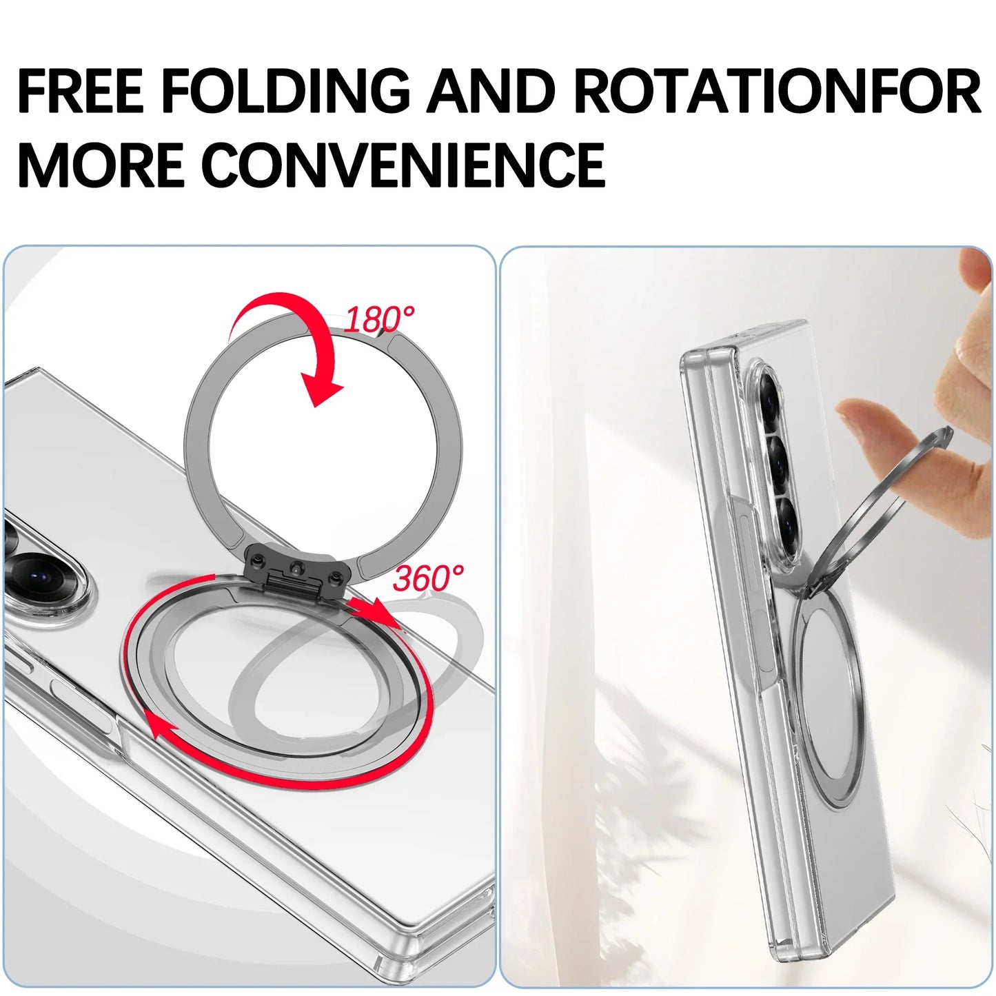 Clear Case with 360° Rotating Kickstand